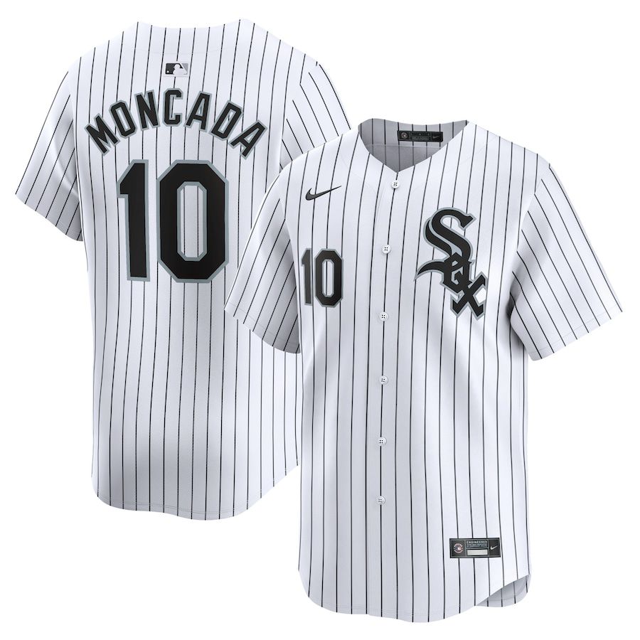 Men Chicago White Sox 10 Yoan Moncada Nike White Home Limited Player MLB Jersey